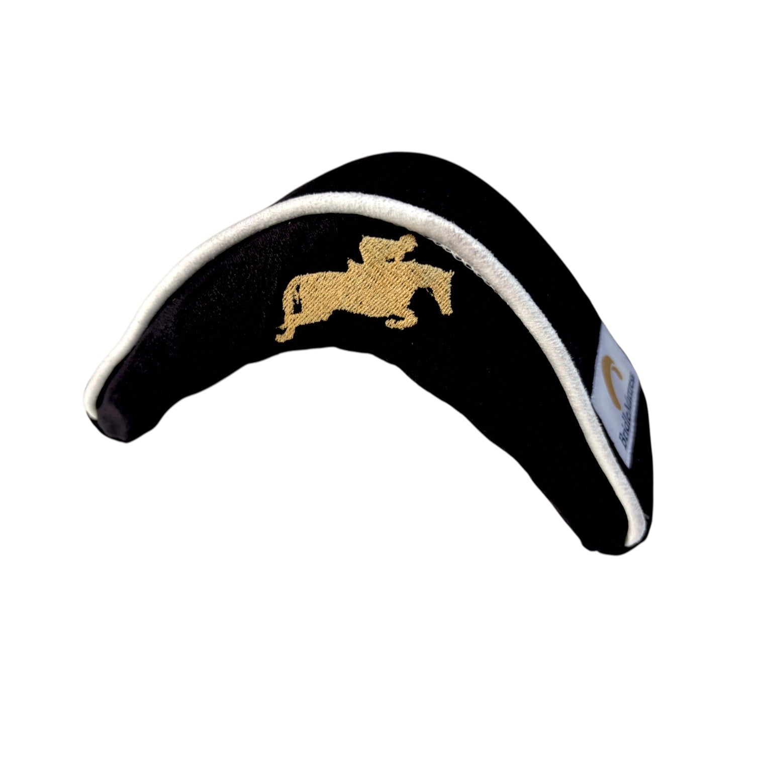 BridleMattress TM Gold Jumping horse and rider in BLACK