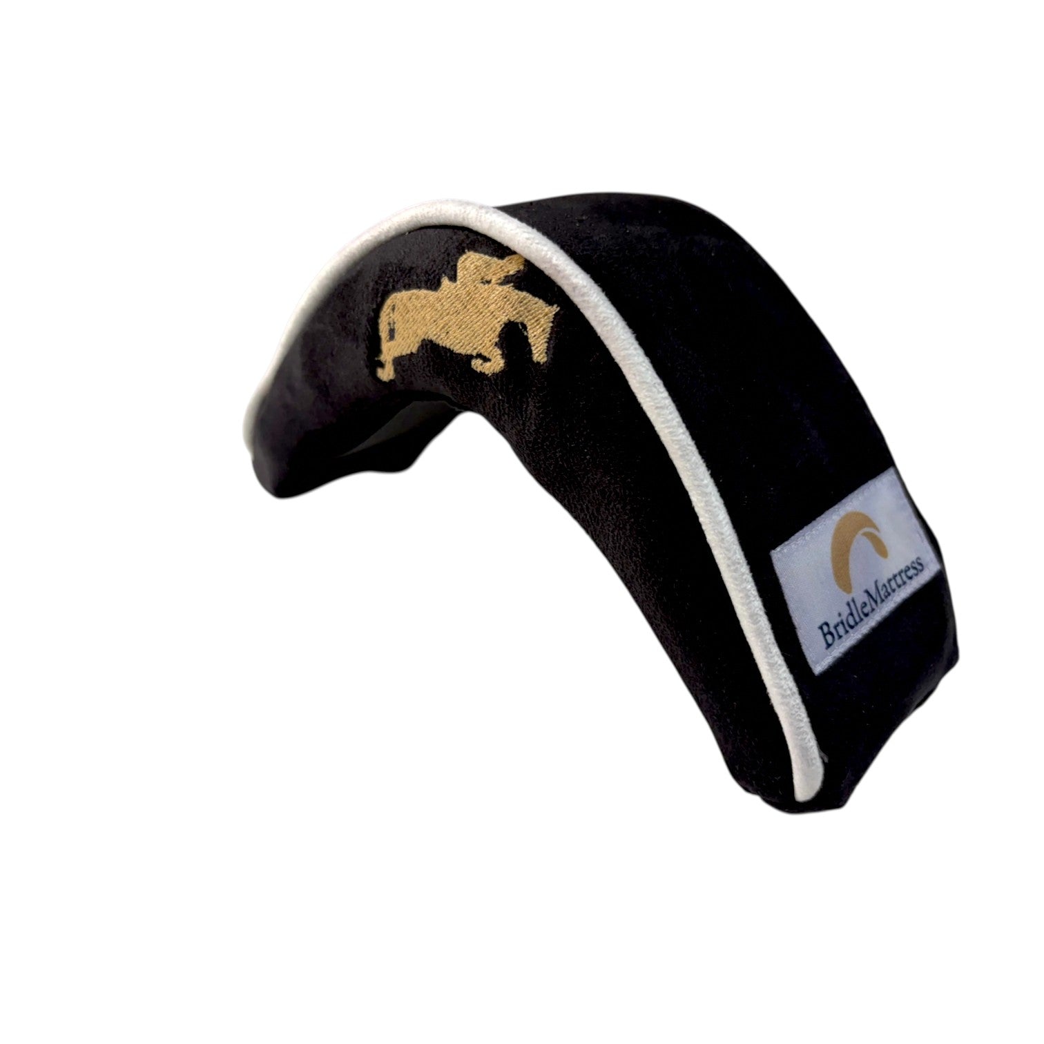 BridleMattress TM Gold Jumping horse and rider in BLACK