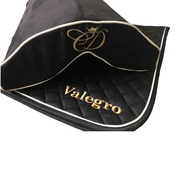 SaddleMattress TM Vertex - Personalized in Black or Dark Blue with matching Black Saddle Pad