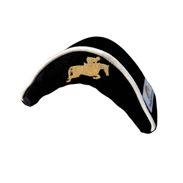 BridleMattress TM Gold Jumping horse and rider in BLACK